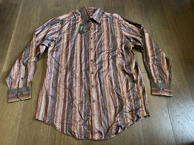 Vintage Mondo Di Marco European Fabric Long Sleeve Button Down Shirt XLT New - Image 1 of 4
