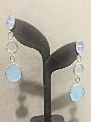 NUEVO SuperOro Italia oro rosa 18kt, aguamarina, cuarzo girasol blanco y techo cielo Foto 1 de 3