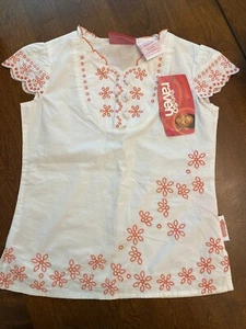 NWT Disney Thats So Raven Symone Girl White w/ Coral embroidery Shirt top Youth - Picture 1 of 6