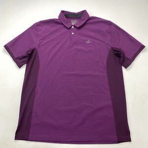 Greg Norman For Tasso Elba RapiVent Golf Polo Shirt Men's Large Purple Striped