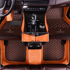 Fit for Lincoln All Models Car Floor Mats with Pocket PU Leather Auto Pads Liner