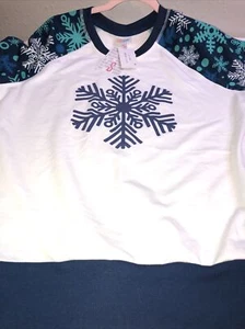 NWT Lularoe Small Jane Sweatshirt Blue White Snowflakes - Picture 1 of 8