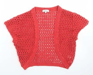 mamas & papas Womens Red Round Neck Cotton Blend Shrug Size M - Picture 1 of 12