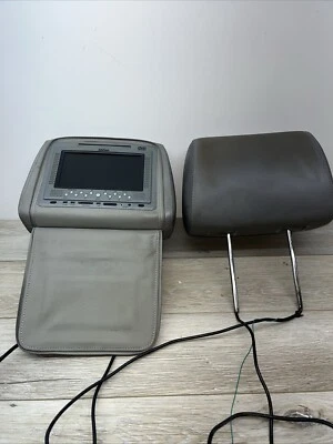 Dual DVD Headrest Screens Gray Pair PARTS Only - Image 1 of 4