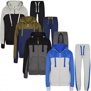 Survêtement Garçon Neuf Enfants Contraste Style à Capuche Jogging Bas Et 4 Clrs - Bild 1 von 21