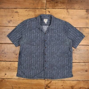 Vintage L.L.Bean Casual Shirt Button XL 90s All Over Print Mens Short Sleeve - Picture 1 of 7