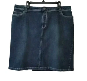 Venezia Denim Pencil Jean Skirt Womens Plus Size 20 Knee Length Stretch Slits - Picture 1 of 4