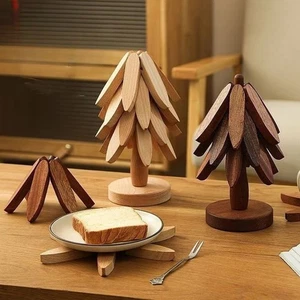 Tree-Shaped Trivet Set with Detachable Coasters and Base, Heat Resistant - Picture 1 of 8
