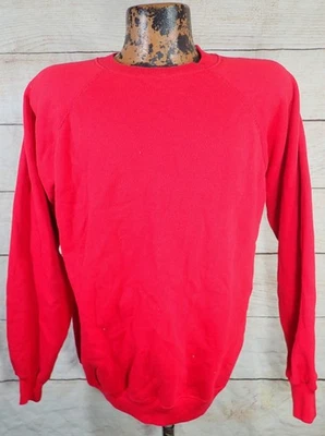 Sudadera Raglán Cuadrada Roja En Blanco Años 70 80 Hanes Sport EE. UU. De Colección Para Hombres XL Foto 1 de 4