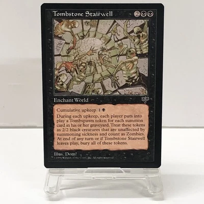 MTG Tombstone Stairwell Weatherlight 1996 World Enchant Black Rare Japan - Image 1 of 4
