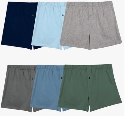 Shorts boxer Fruit of the Loom masculino ajuste relaxado malha sem etiqueta pacote com 6 tamanho GG novo com etiquetas - Imagem 1 de 3