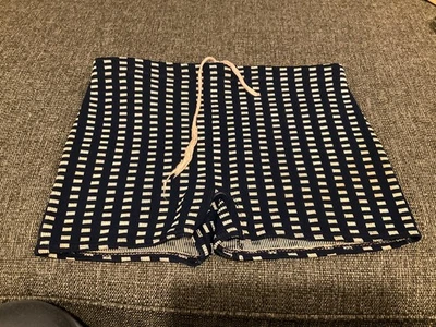 Bermuda de natação vintage anos 70 geométrica elástica nylon feita nos EUA rara - Imagem 1 de 4