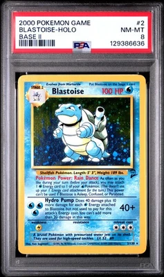 2000 Pokemon Game Base II 2 #2 Blastoise Holo Base Ii PSA 8 NM-MT - Image 1 of 2