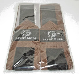 TECEUM "BROWN" Weightlifting 12" Wrist Wraps with Thumb Loop – "BEAST MODE" - Picture 1 of 2