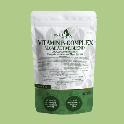 NUTRI NATURE Vitamin B Complex & Vital Algae Supplement - High Quality Natural Formula
