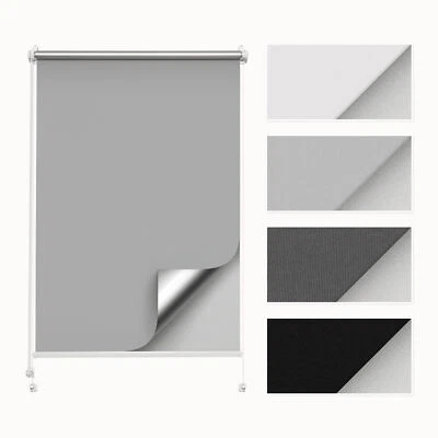 Verdunklungsrollo Thermo Rollo Klemmfix Blickdicht ohne Bohren Verdunkelung - Bild 1 von 4
