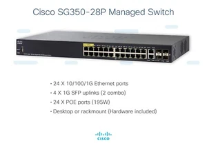 Cisco Small Business SG350-28P 1000Mbit/S 195W UPOE - Photo 1/3