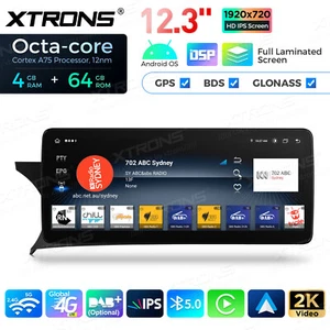 12.3" CarPlay Android 14 8-Core 64GB Car Stereo GPS Navi For Benz C-Class W204 - Picture 1 of 16