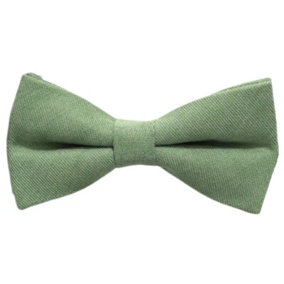 Pajarita ajustable de sarga de mezcla de algodón para hombre lisa preatada informal negocios  Foto 1 de 4