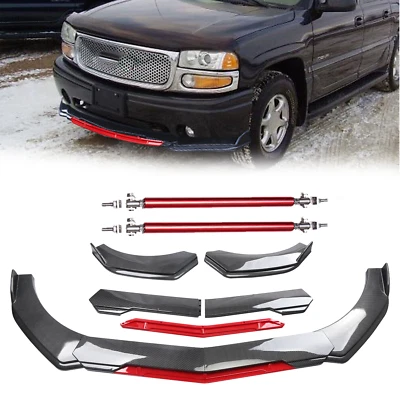 Front Bumper Lip Splitter Spoiler Carbon Fiber For GMC Sierra 1500 Body Kit - Imagem 1 de 4