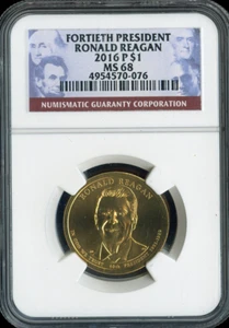 2016-P Ronald Reagan Dollar NGC MS68 Business - 40th U.S President - Picture 1 of 2