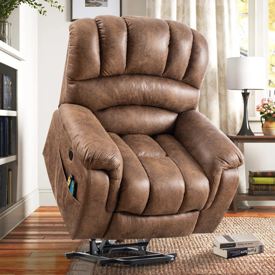 Large Electric Power Lift Chairs Recliner for Elderly Big Tall with Massage Heat - Image 1 of 1