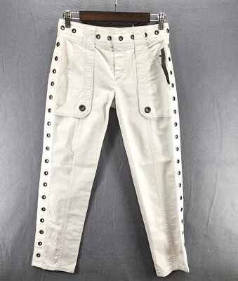 Женские узкие белые джинсы Marc Jacob с 2 отверстиями и люверсами рекомендуемая розничная цена производителя 238 долл. США - Изображение 1 из 4