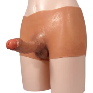 Wearable Realistic Silicone Strap On Pants Dildo Men Penis Adult Lesbian Sex Toy - Picture 1 of 10