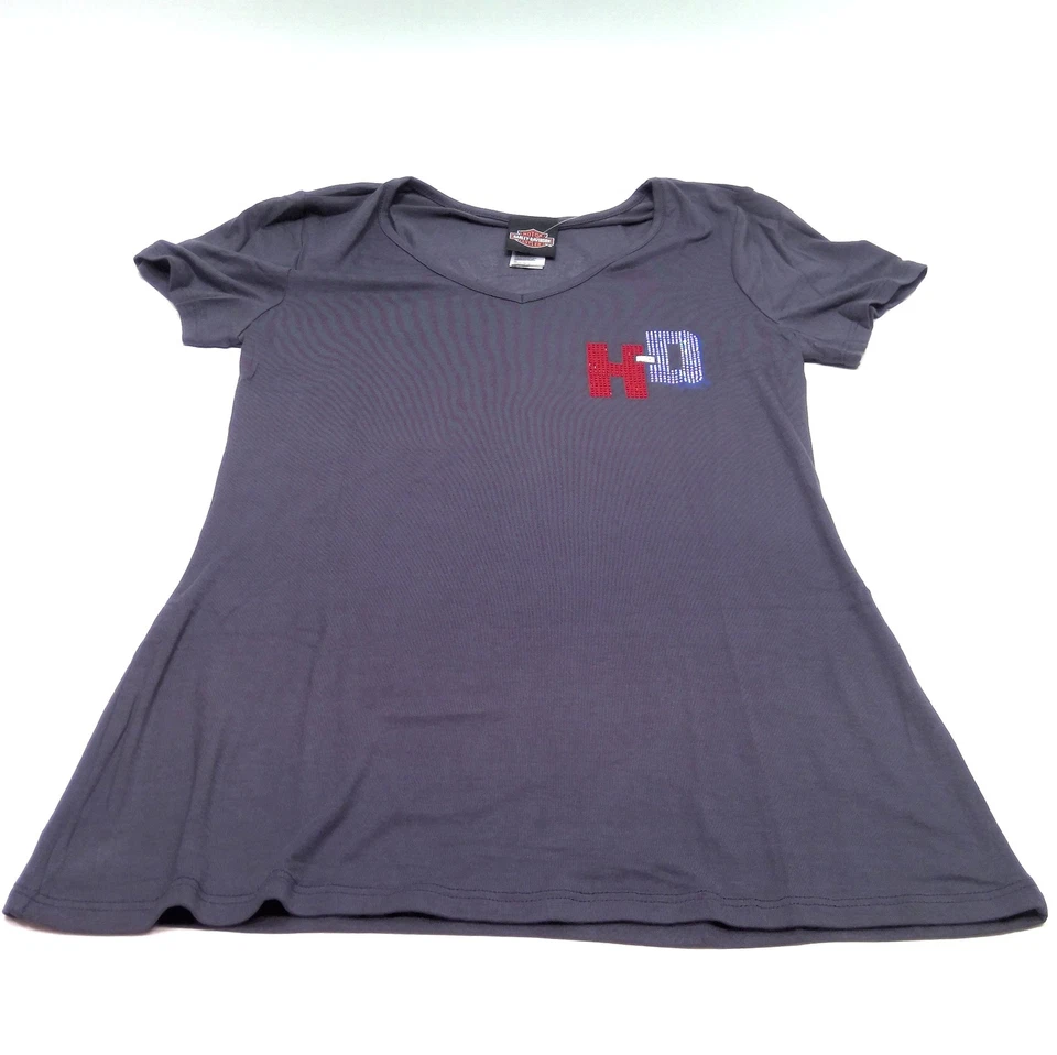 Women Harley-Davidson Sparkle Stones H-D Garage Shirt Medium HT4709GRY