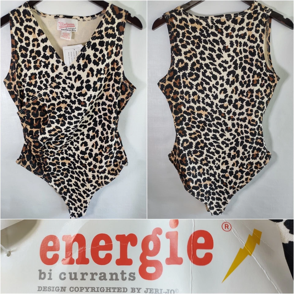 NWT VTG Bodywear bi Energie by Currants Jeri Jo Design Leopard Print BodySuit Lg - Image 1 of 4