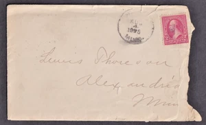 US #267 WASHINGTON COVER MINNESOTA TO ALEXANDRIA MINNESOTA 1898 - Picture 1 of 3