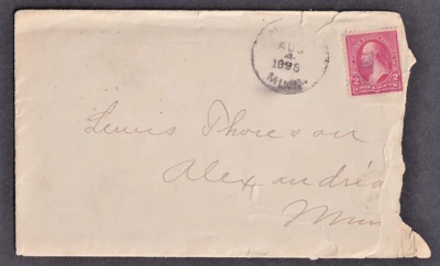 US #267 WASHINGTON COVER MINNESOTA TO ALEXANDRIA MINNESOTA 1898 - Image 1 of 3