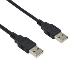 USB 2.0 High Speed Cable A-Male to A-Male Cord Black PC - 3ft, 6ft, 10ft, 15ft - Picture 1 of 1