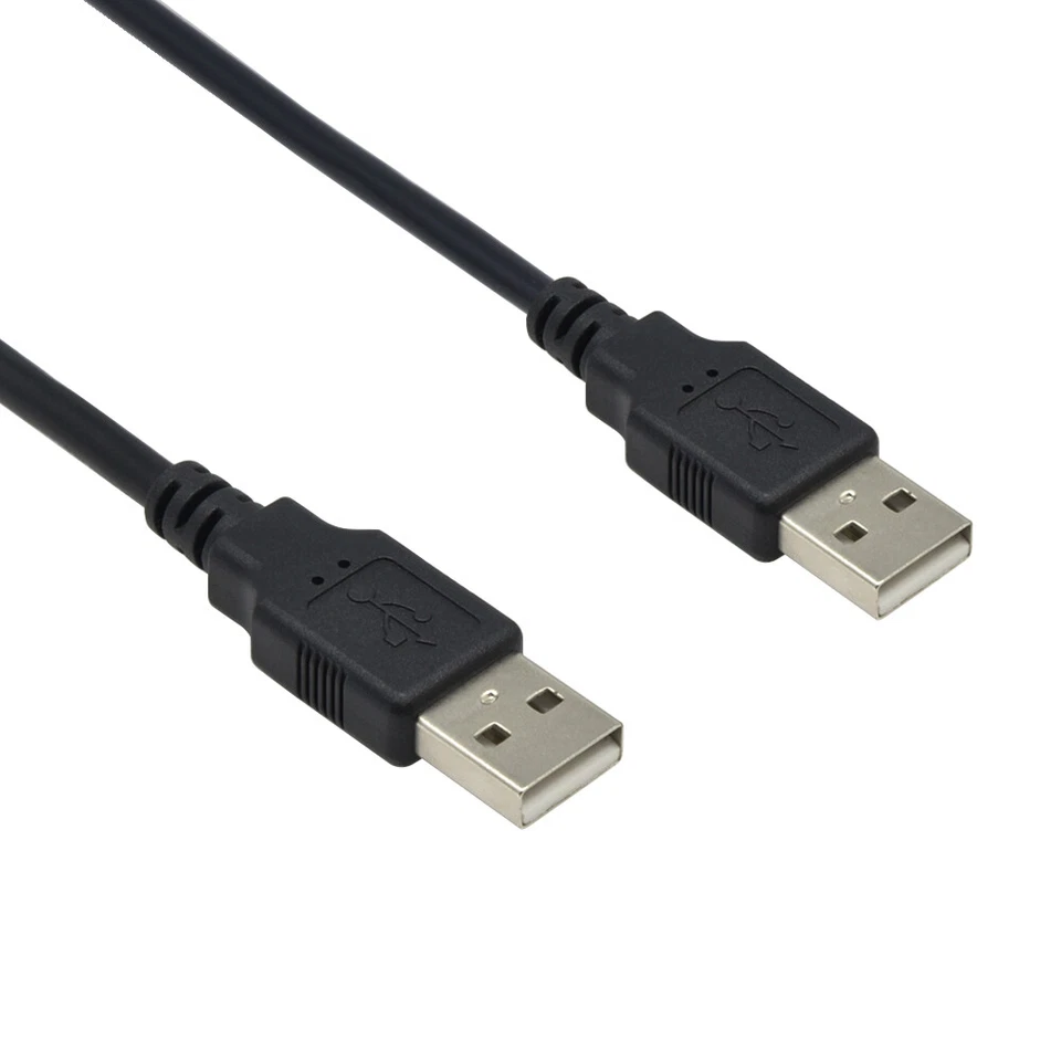 USB 2.0 High Speed Cable A-Male to A-Male Cord Black PC - 3ft, 6ft, 10ft, 15ft - Image 1 of 1