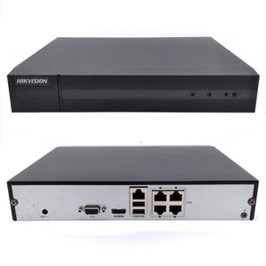 Hikvision 4 canali PoE NVR per telecamere di sicurezza, 4MP H.265+ (senza HDD incluso) - Foto 1 di 4