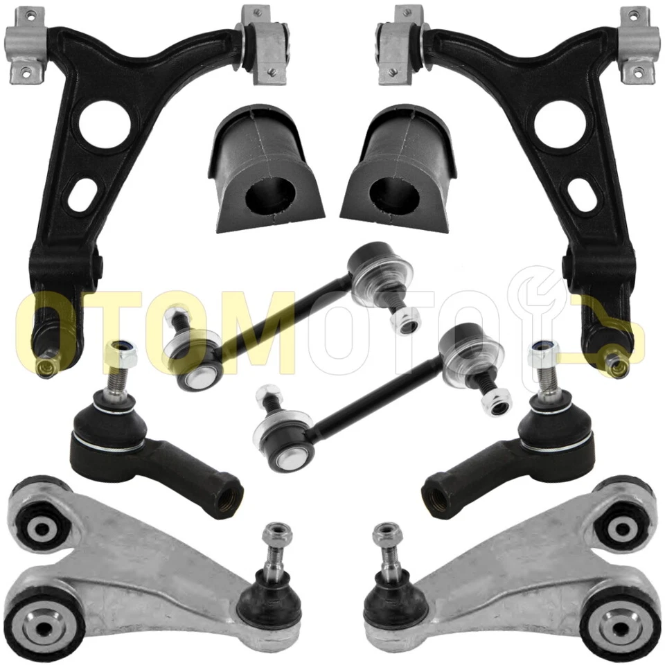 ALFA ROMEO 147 156 GT KIT BRACCI BRACCETTI SOSPENSIONE ANTERIORI GOMMINI 10 PZ - Immagine 1 di 1