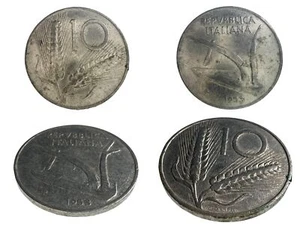 Moneta 10 Lire Repubblica Italiana 1953 Italia disegno aratro grano da collezione - Foto 1 di 5