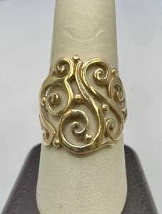 14k James Avery Open Sorrento Scroll Ring sz 9.5 - Picture 1 of 7
