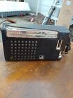 Vintage national 7 2 band transistor radio with leather case and handle silver 