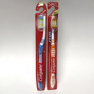 Colgate Plus Dual Cleaning Tip Toothbrush Full Medium Bristles #02 Pack of 2 - Picture 1 of 2
