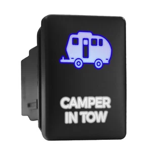 CAMPER IN TOW - LED Push Button for TOYOTA (1.28 x 0.87 in) Blue/White - Picture 1 of 3