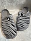 Leda Women's 44 ( 11 US) Gray Rubber Mesh Clogs Slip on Water Garden Shoes-EUC