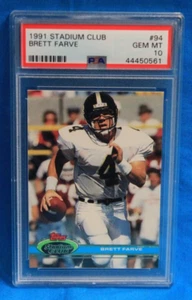 1991 STADIUM CLUB # 94 Brett Favre RC PSA 10 GEM MT # 44450561 ATLANTA FALCONS ! - Picture 1 of 2