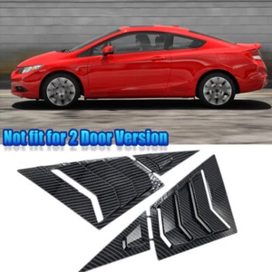 Carbon Look Side Front Window Louver Cover Trim 2Pcs Fits Honda Civic 2012-2015 - Bild 1 von 7