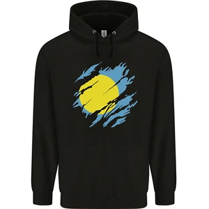 Sudadera con capucha de fútbol americano Torn Palau Flag Palauan Day para hombre 80 % algodón - Imagen 1 de 12