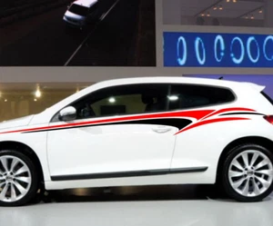 Car Decals Racing stripes 114'' for Scirocco EOS Vinyl Upper Door stickers ZC316 - Foto 1 di 5