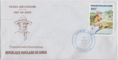 Cover Congo - Brazzaville, 1982. Brazzaville. 75 Anniv.of Scouting Peoples Repub - Image 1 of 3