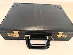 Vintage Black Leather Briefcase (with combination lock) - Bild 1 von 8