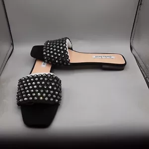 Charles David Sparkle Slide Sandals Women's 10M Black Suede Rhinestones - Picture 1 of 8