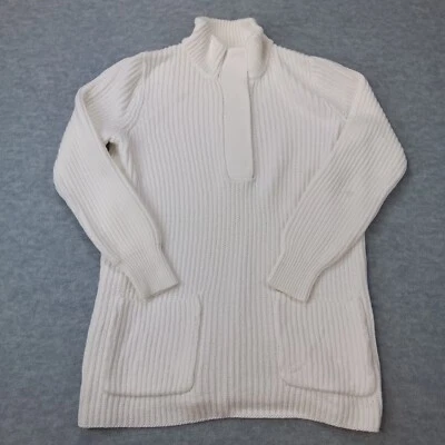 Soft Surroundings Sweater Long Ivory 1/4 Snap Pockets Pullover Womens S *Flaw - Image 1 of 4